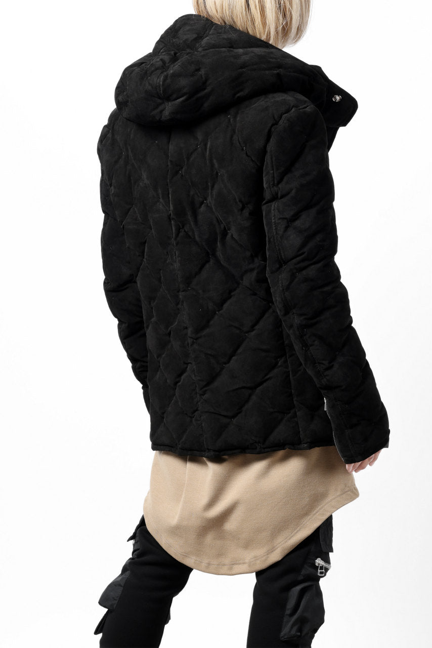画像をギャラリービューアに読み込む, ISAMU KATAYAMA BACKLASH HOODED DOWN JACKET / KANGAROO REVERSE + POLISH WHITE GOOSE (BLACK)