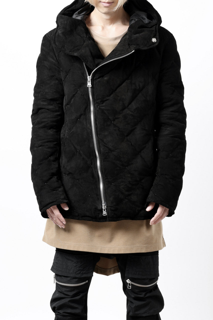 画像をギャラリービューアに読み込む, ISAMU KATAYAMA BACKLASH HOODED DOWN JACKET / KANGAROO REVERSE + POLISH WHITE GOOSE (BLACK)