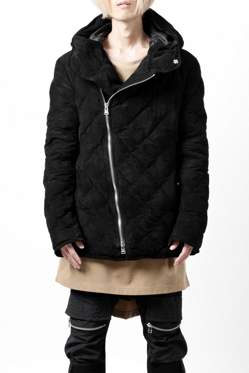 画像をギャラリービューアに読み込む, ISAMU KATAYAMA BACKLASH HOODED DOWN JACKET / KANGAROO REVERSE + POLISH WHITE GOOSE (BLACK)