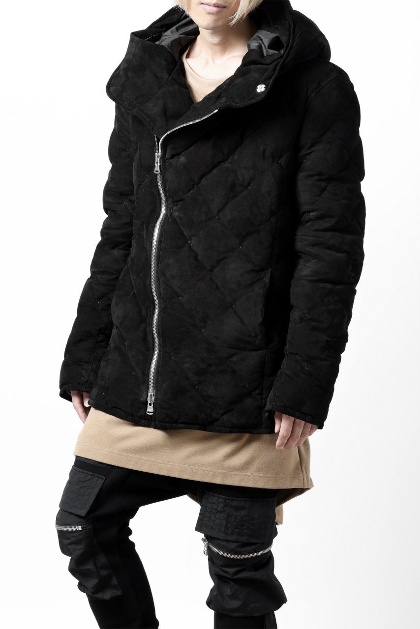 画像をギャラリービューアに読み込む, ISAMU KATAYAMA BACKLASH HOODED DOWN JACKET / KANGAROO REVERSE + POLISH WHITE GOOSE (BLACK)