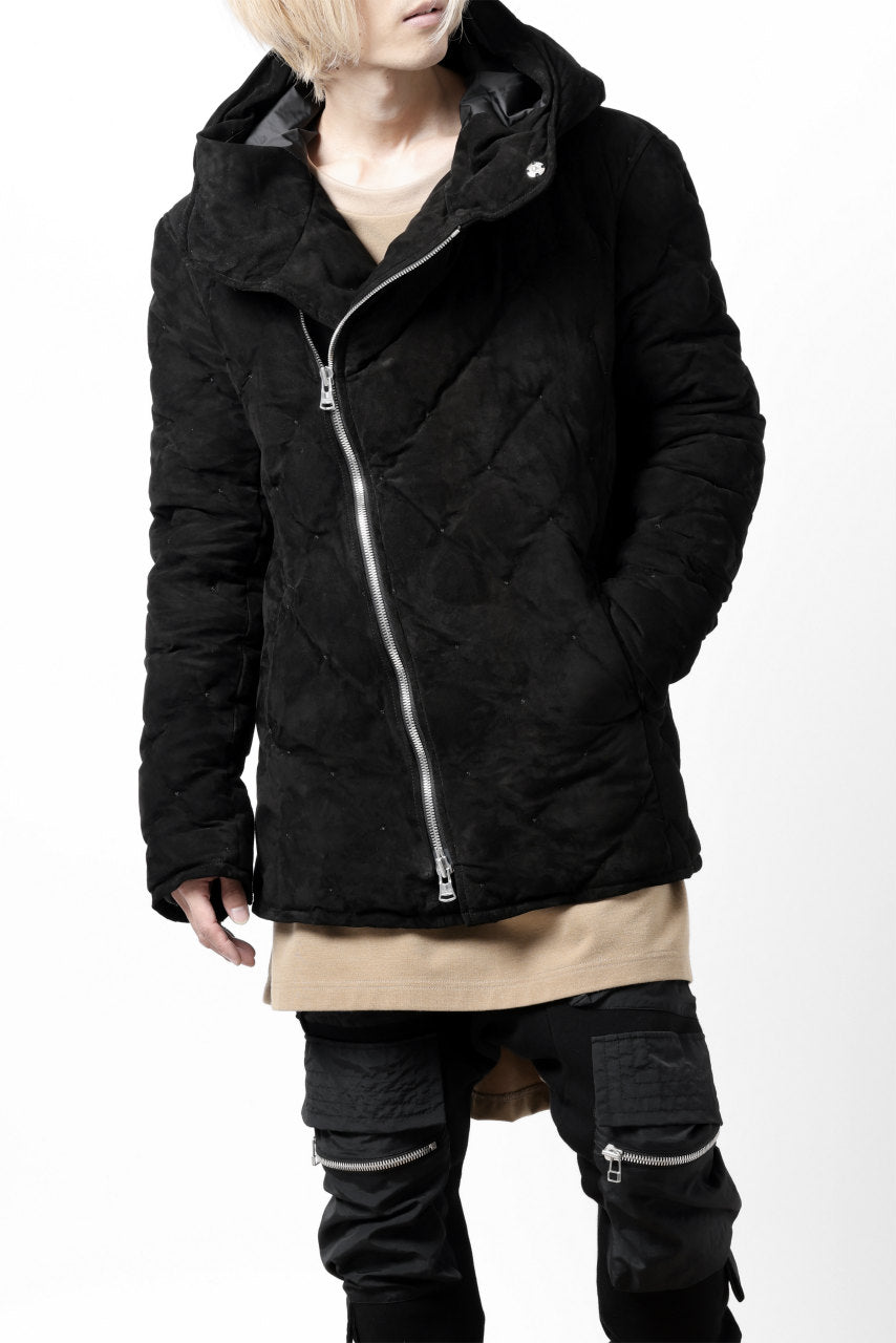 画像をギャラリービューアに読み込む, ISAMU KATAYAMA BACKLASH HOODED DOWN JACKET / KANGAROO REVERSE + POLISH WHITE GOOSE (BLACK)