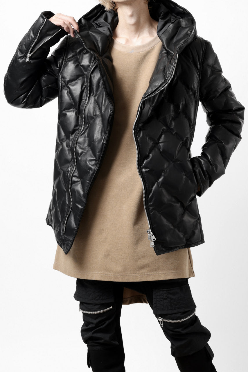 画像をギャラリービューアに読み込む, ISAMU KATAYAMA BACKLASH HOODED DOWN JACKET / LUXURY STEER + POLISH WHITE GOOSE (BLACK)