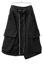 画像をギャラリービューアに読み込む, A.F ARTEFACT TWISTED HAKAMA-CARGO PANTS / COTTON SWEAT (BLACK)