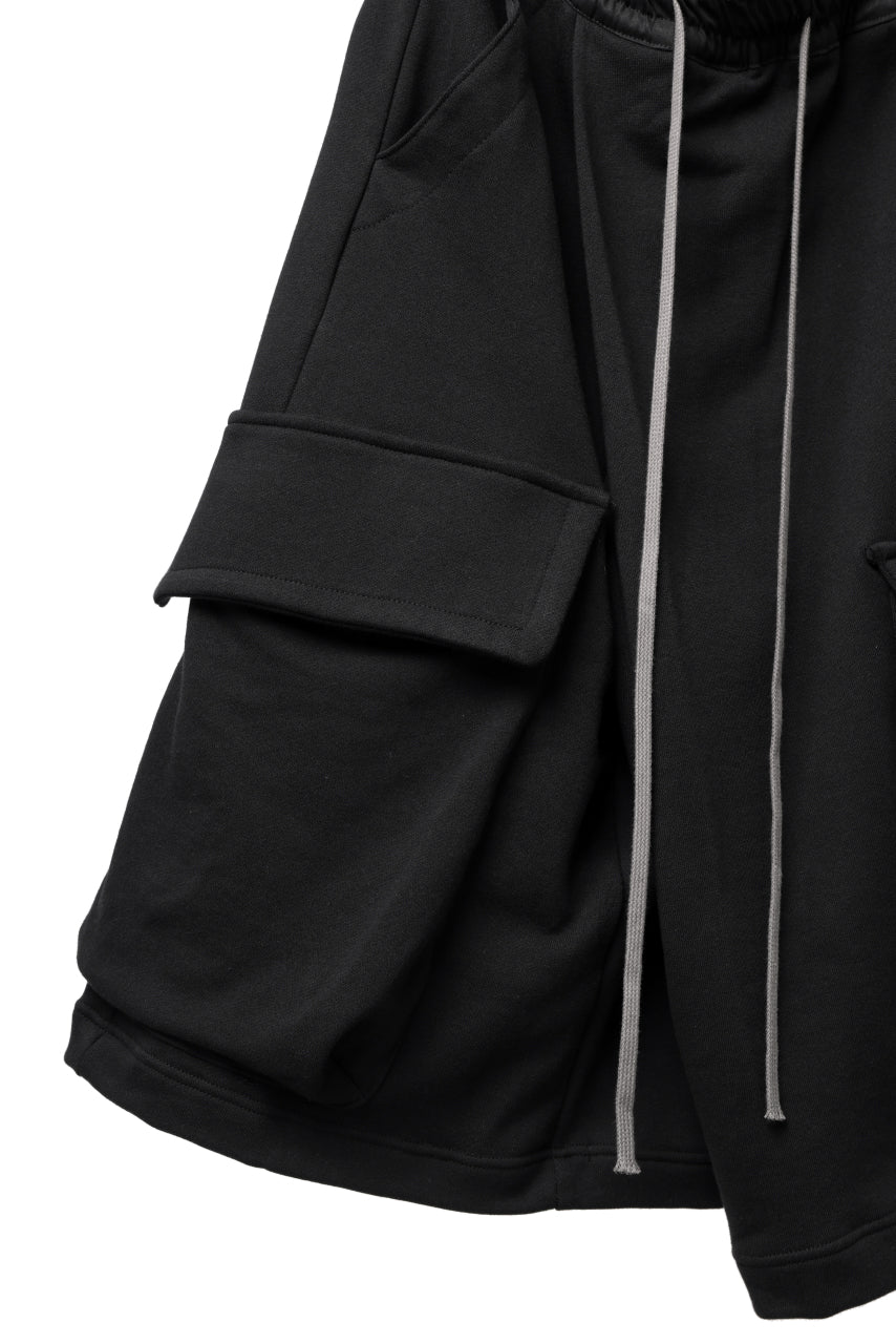 画像をギャラリービューアに読み込む, A.F ARTEFACT TWISTED HAKAMA-CARGO PANTS / COTTON SWEAT (BLACK)