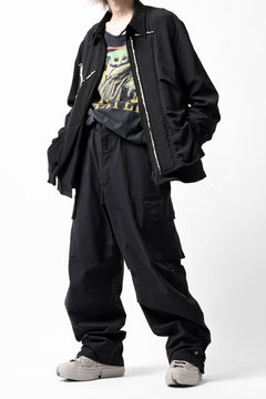 画像をギャラリービューアに読み込む, ISAMU KATAYAMA BACKLASH WIDE CARGO PANTS / STRETCH TYPEWRITER CLOTH (BLACK)