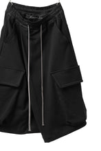 画像をギャラリービューアに読み込む, A.F ARTEFACT TWISTED HAKAMA-CARGO PANTS / COTTON SWEAT (BLACK)