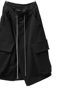 画像をギャラリービューアに読み込む, A.F ARTEFACT TWISTED HAKAMA-CARGO PANTS / COTTON SWEAT (BLACK)