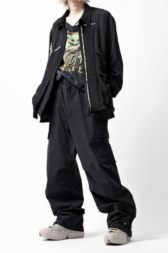 画像をギャラリービューアに読み込む, ISAMU KATAYAMA BACKLASH WIDE CARGO PANTS / STRETCH TYPEWRITER CLOTH (BLACK)