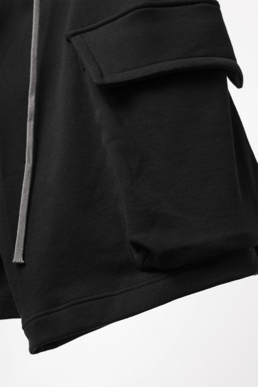 画像をギャラリービューアに読み込む, A.F ARTEFACT TWISTED HAKAMA-CARGO PANTS / COTTON SWEAT (BLACK)