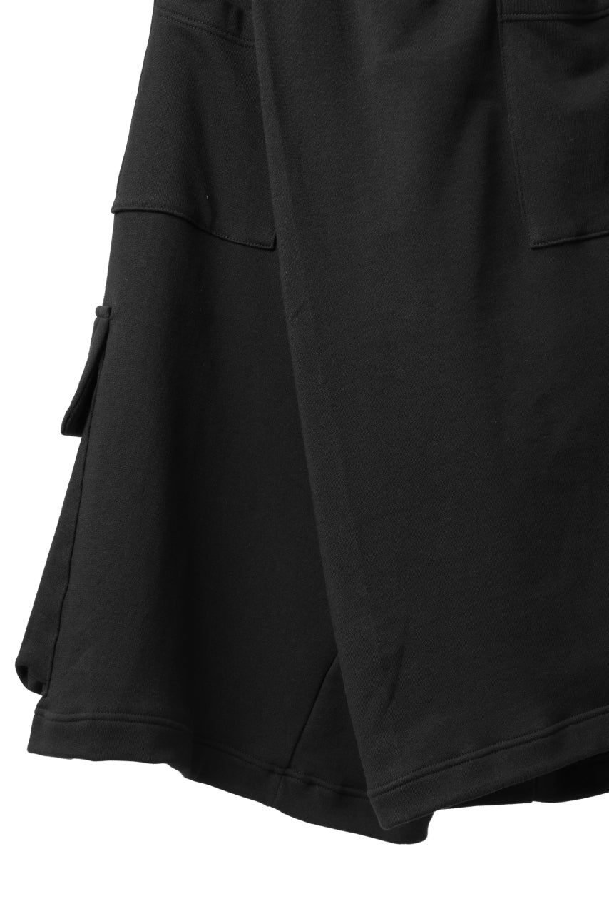 画像をギャラリービューアに読み込む, A.F ARTEFACT TWISTED HAKAMA-CARGO PANTS / COTTON SWEAT (BLACK)