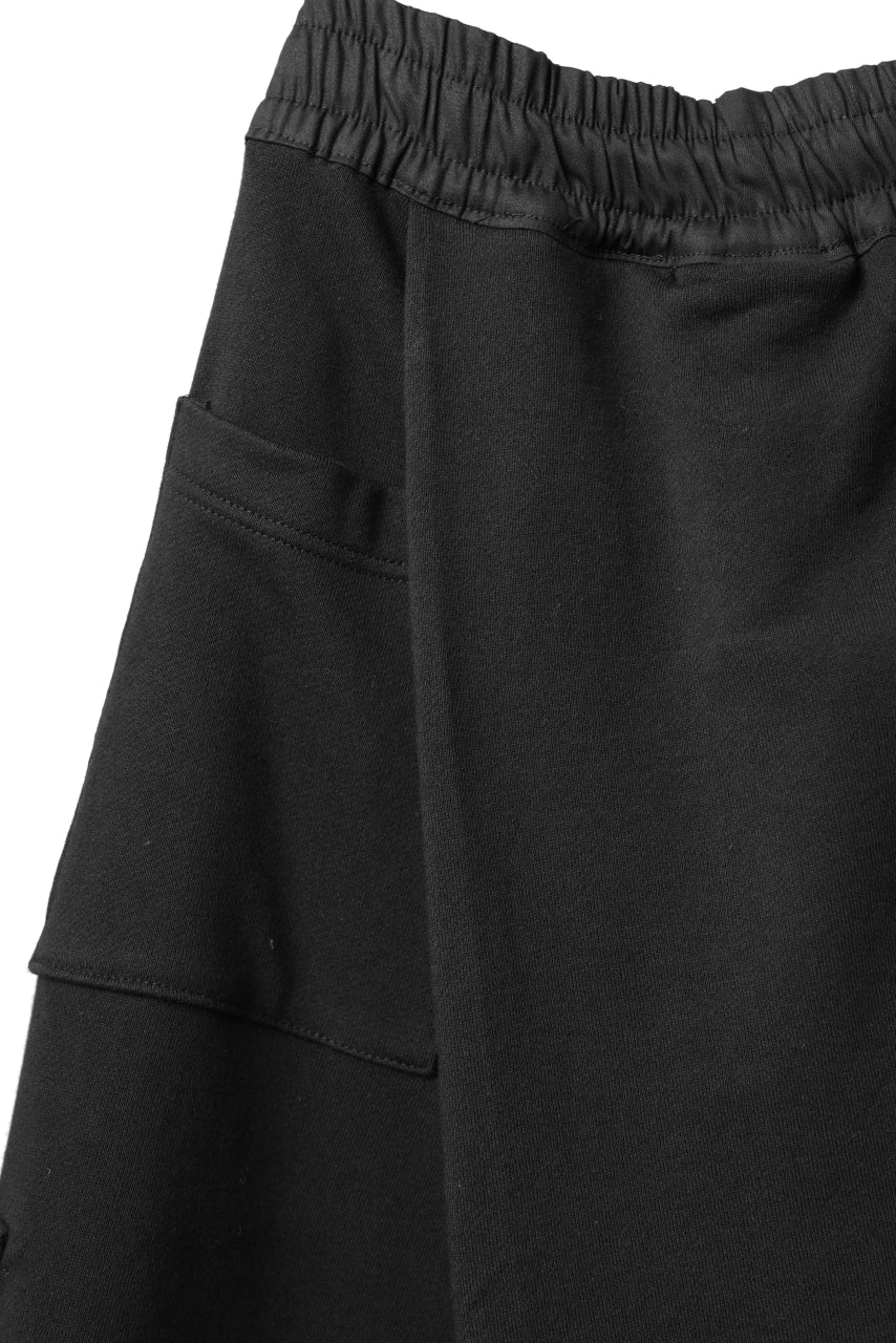 画像をギャラリービューアに読み込む, A.F ARTEFACT TWISTED HAKAMA-CARGO PANTS / COTTON SWEAT (BLACK)
