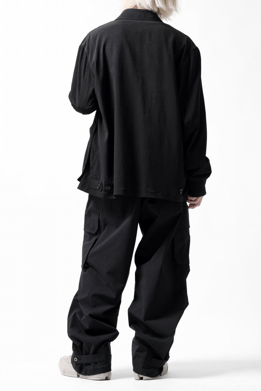 画像をギャラリービューアに読み込む, ISAMU KATAYAMA BACKLASH WIDE CARGO PANTS / STRETCH TYPEWRITER CLOTH (BLACK)