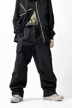 画像をギャラリービューアに読み込む, ISAMU KATAYAMA BACKLASH WIDE CARGO PANTS / STRETCH TYPEWRITER CLOTH (BLACK)