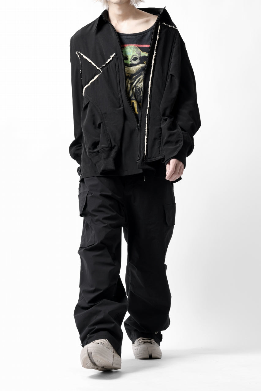 画像をギャラリービューアに読み込む, ISAMU KATAYAMA BACKLASH WIDE CARGO PANTS / STRETCH TYPEWRITER CLOTH (BLACK)