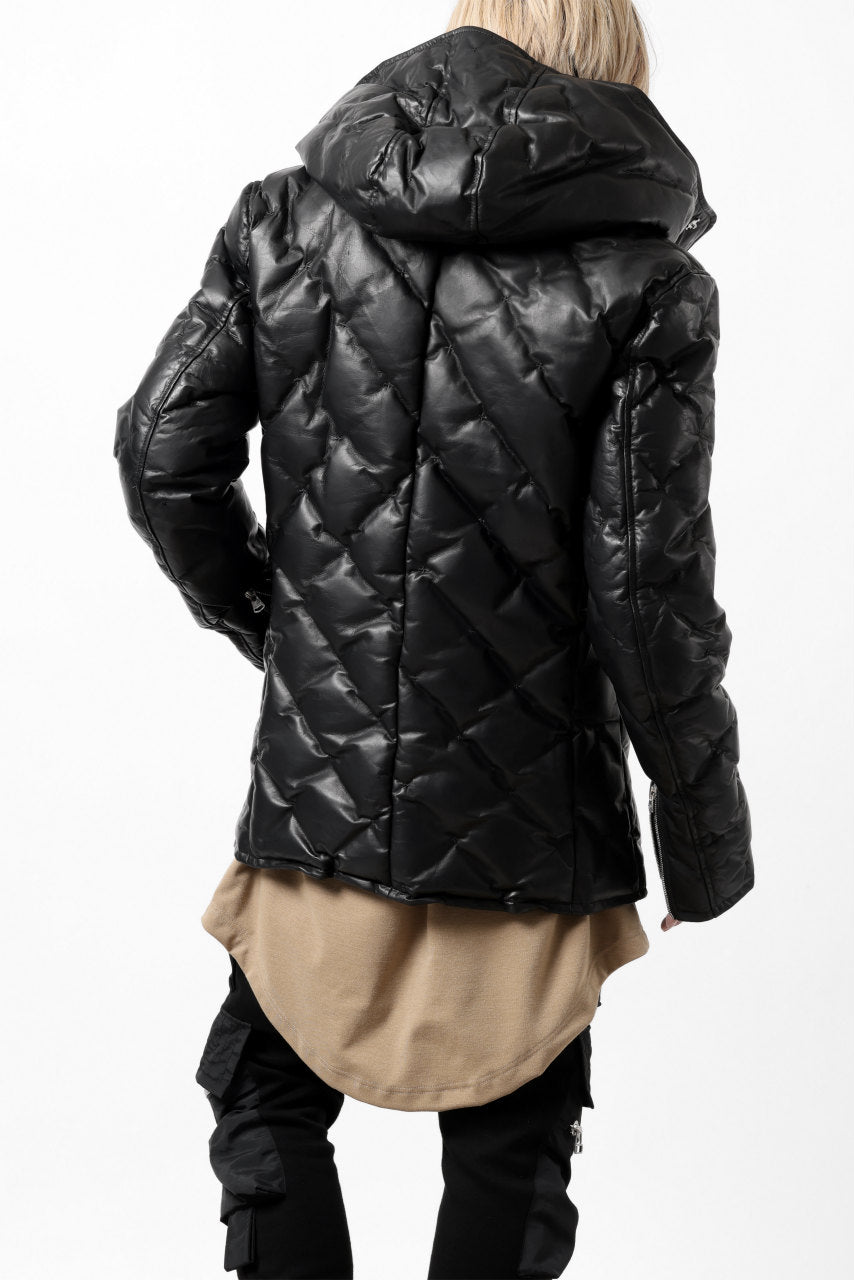 画像をギャラリービューアに読み込む, ISAMU KATAYAMA BACKLASH HOODED DOWN JACKET / LUXURY STEER + POLISH WHITE GOOSE (BLACK)