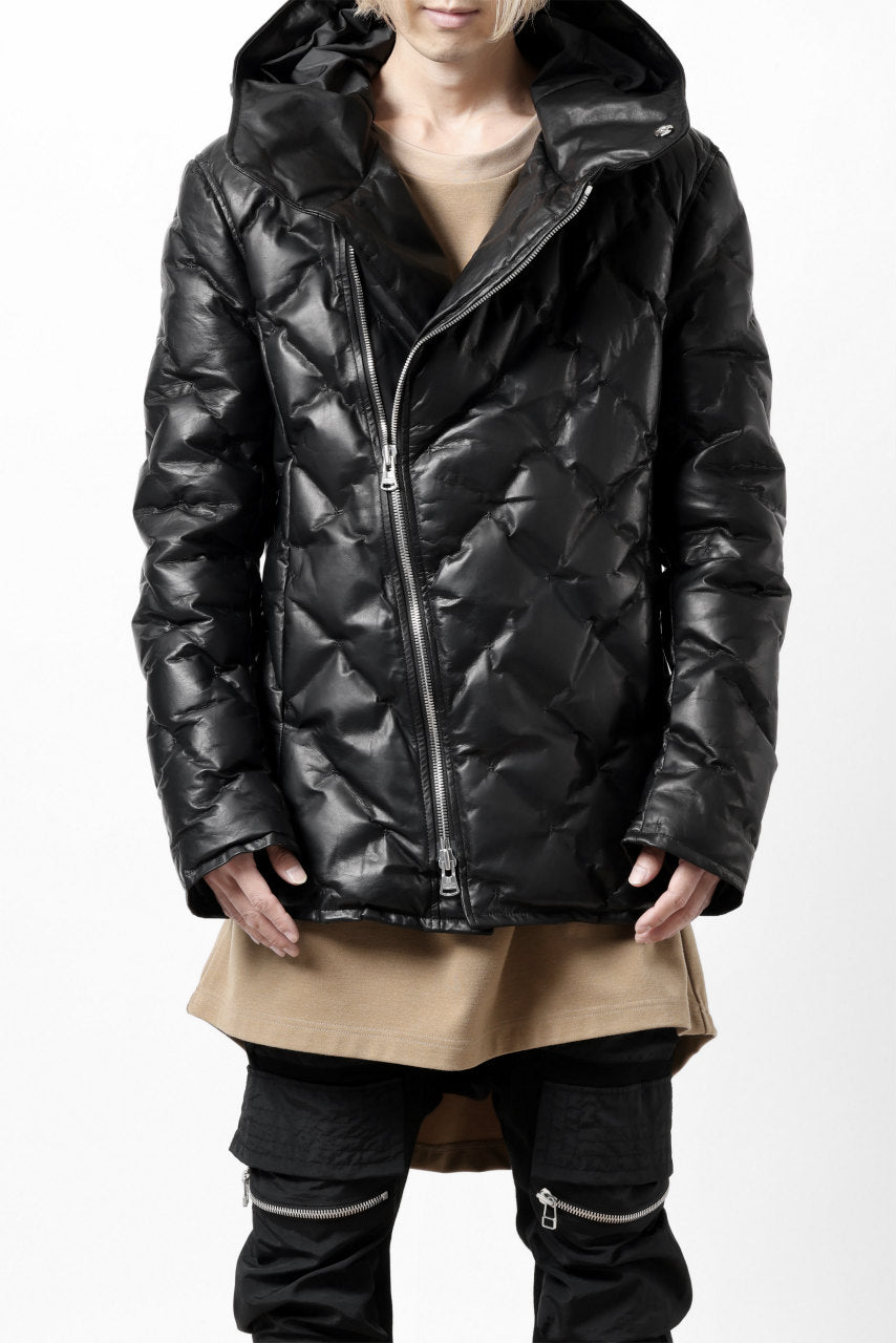 画像をギャラリービューアに読み込む, ISAMU KATAYAMA BACKLASH HOODED DOWN JACKET / LUXURY STEER + POLISH WHITE GOOSE (BLACK)