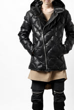 画像をギャラリービューアに読み込む, ISAMU KATAYAMA BACKLASH HOODED DOWN JACKET / LUXURY STEER + POLISH WHITE GOOSE (BLACK)