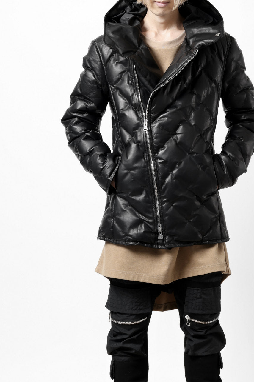 画像をギャラリービューアに読み込む, ISAMU KATAYAMA BACKLASH HOODED DOWN JACKET / LUXURY STEER + POLISH WHITE GOOSE (BLACK)