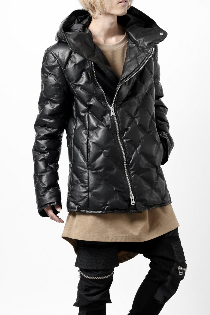 画像をギャラリービューアに読み込む, ISAMU KATAYAMA BACKLASH HOODED DOWN JACKET / LUXURY STEER + POLISH WHITE GOOSE (BLACK)