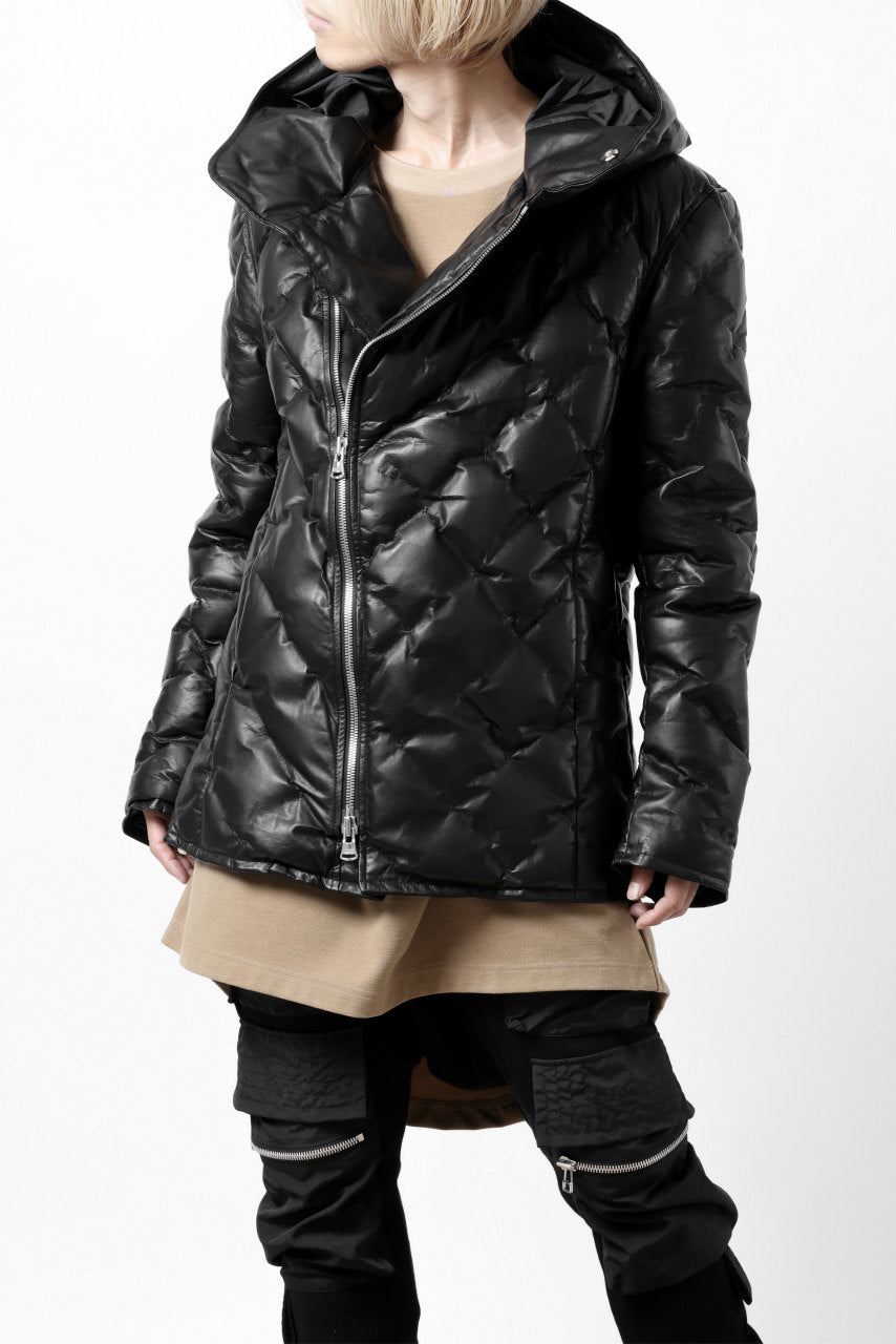 画像をギャラリービューアに読み込む, ISAMU KATAYAMA BACKLASH HOODED DOWN JACKET / LUXURY STEER + POLISH WHITE GOOSE (BLACK)