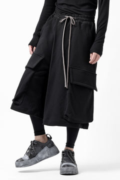 画像をギャラリービューアに読み込む, A.F ARTEFACT TWISTED HAKAMA-CARGO PANTS / COTTON SWEAT (BLACK)