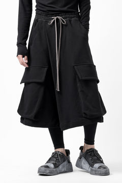 画像をギャラリービューアに読み込む, A.F ARTEFACT TWISTED HAKAMA-CARGO PANTS / COTTON SWEAT (BLACK)