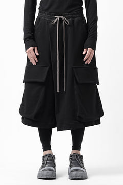 画像をギャラリービューアに読み込む, A.F ARTEFACT TWISTED HAKAMA-CARGO PANTS / COTTON SWEAT (BLACK)