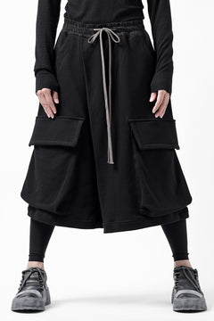 画像をギャラリービューアに読み込む, A.F ARTEFACT TWISTED HAKAMA-CARGO PANTS / COTTON SWEAT (BLACK)