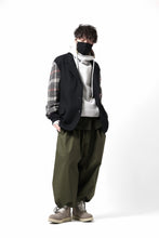 Load image into Gallery viewer, Y's BANG ON! No.176 2 STEP RIB JACKET /  WOOL MELTON SMOOTH + CHECKED JACQUARD (BLACK)