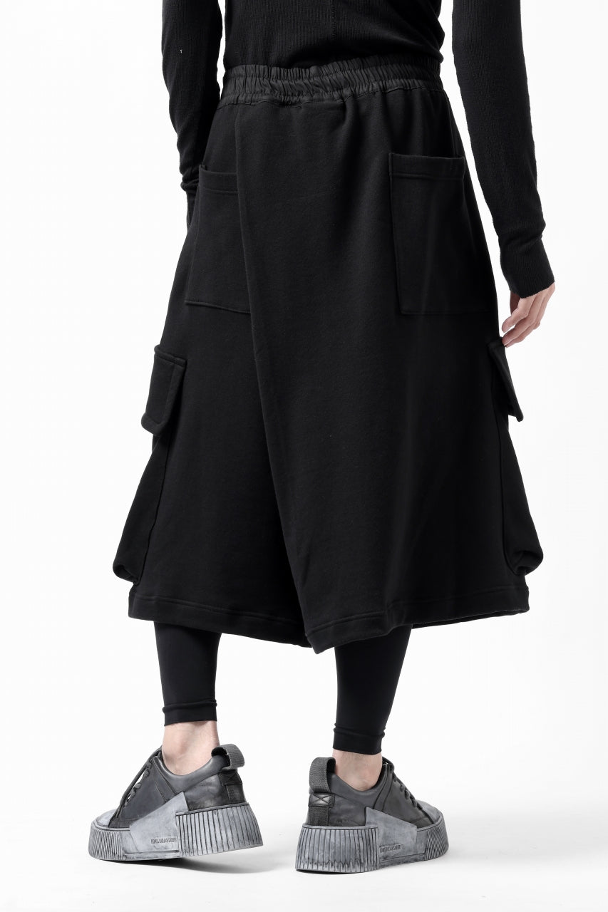 画像をギャラリービューアに読み込む, A.F ARTEFACT TWISTED HAKAMA-CARGO PANTS / COTTON SWEAT (BLACK)