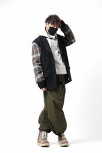 Load image into Gallery viewer, Y's BANG ON! No.176 2 STEP RIB JACKET /  WOOL MELTON SMOOTH + CHECKED JACQUARD (BLACK)