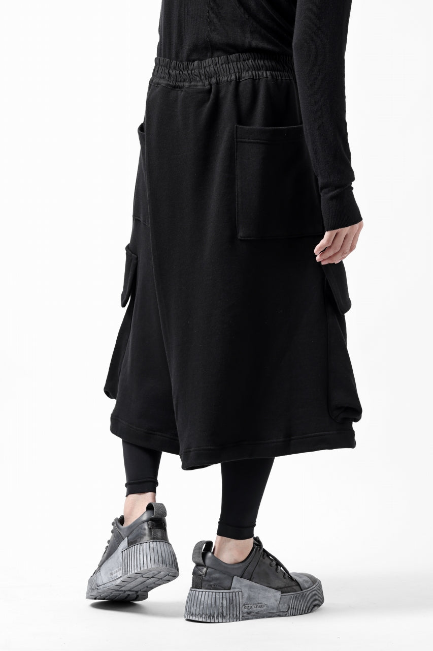 画像をギャラリービューアに読み込む, A.F ARTEFACT TWISTED HAKAMA-CARGO PANTS / COTTON SWEAT (BLACK)