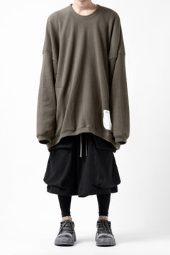 画像をギャラリービューアに読み込む, A.F ARTEFACT TWISTED HAKAMA-CARGO PANTS / COTTON SWEAT (BLACK)