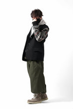 Load image into Gallery viewer, Y's BANG ON! No.176 2 STEP RIB JACKET /  WOOL MELTON SMOOTH + CHECKED JACQUARD (BLACK)