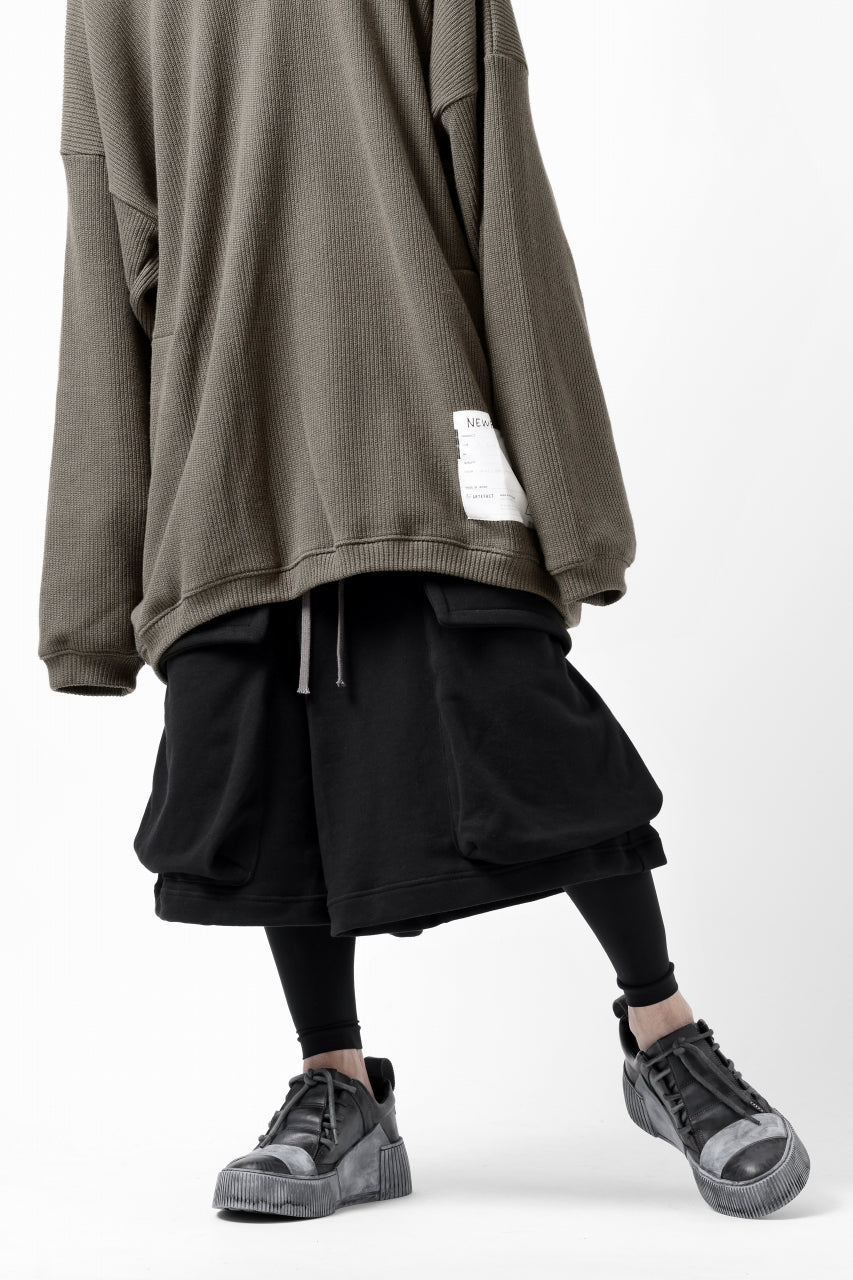 画像をギャラリービューアに読み込む, A.F ARTEFACT TWISTED HAKAMA-CARGO PANTS / COTTON SWEAT (BLACK)