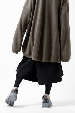 画像をギャラリービューアに読み込む, A.F ARTEFACT TWISTED HAKAMA-CARGO PANTS / COTTON SWEAT (BLACK)