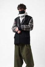 画像をギャラリービューアに読み込む, Y&#39;s BANG ON! No.176 2 STEP RIB JACKET /  WOOL MELTON SMOOTH + CHECKED JACQUARD (BLACK)