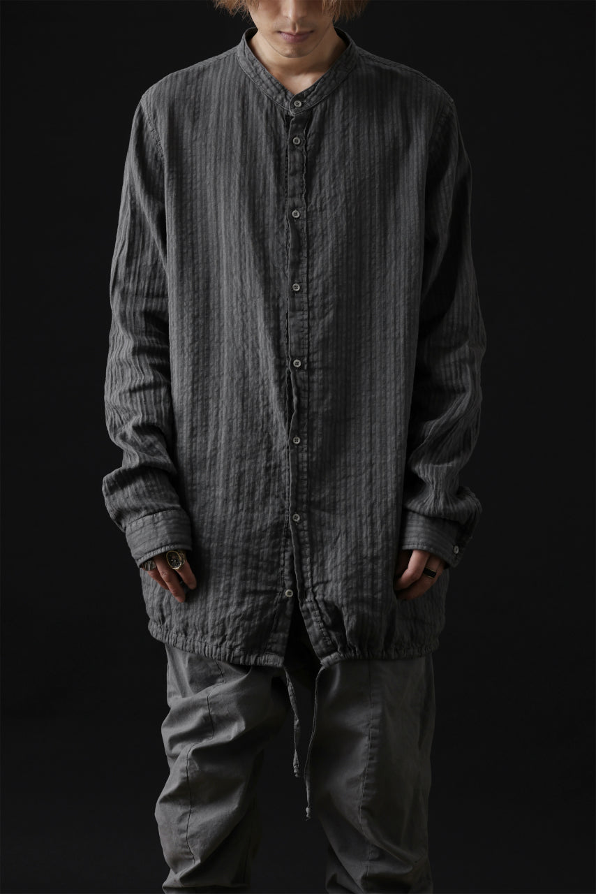 Load image into Gallery viewer, daub STRIPE LONG SHIRT / COLD DYED SOFT TWILL (GREY)