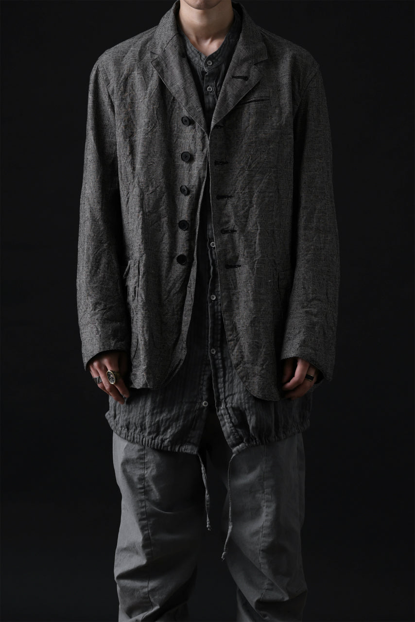 Load image into Gallery viewer, daub STRIPE LONG SHIRT / COLD DYED SOFT TWILL (GREY)