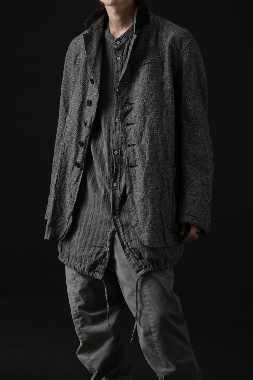 Load image into Gallery viewer, daub STRIPE LONG SHIRT / COLD DYED SOFT TWILL (GREY)