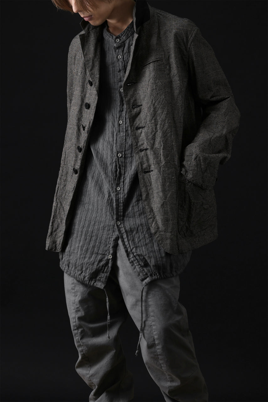 Load image into Gallery viewer, daub STRIPE LONG SHIRT / COLD DYED SOFT TWILL (GREY)