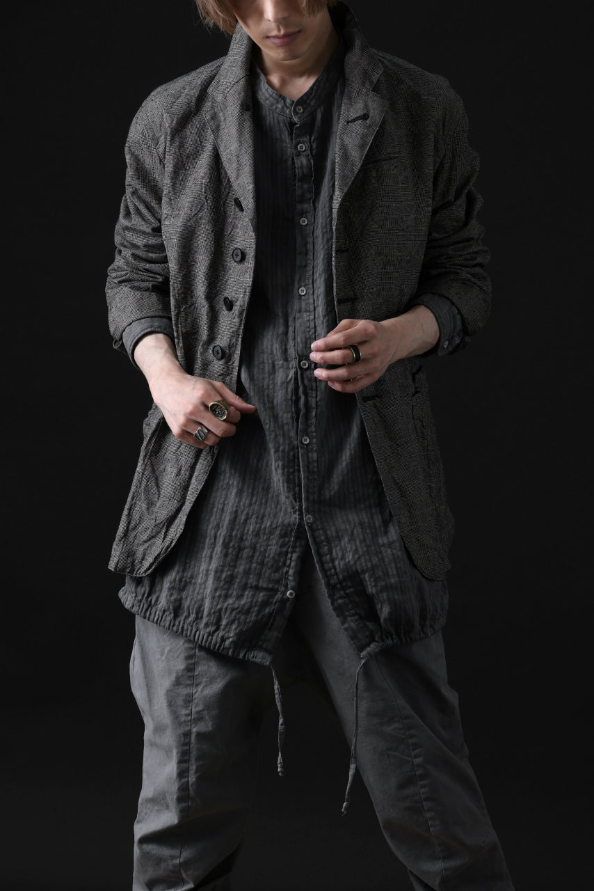Load image into Gallery viewer, daub STRIPE LONG SHIRT / COLD DYED SOFT TWILL (GREY)