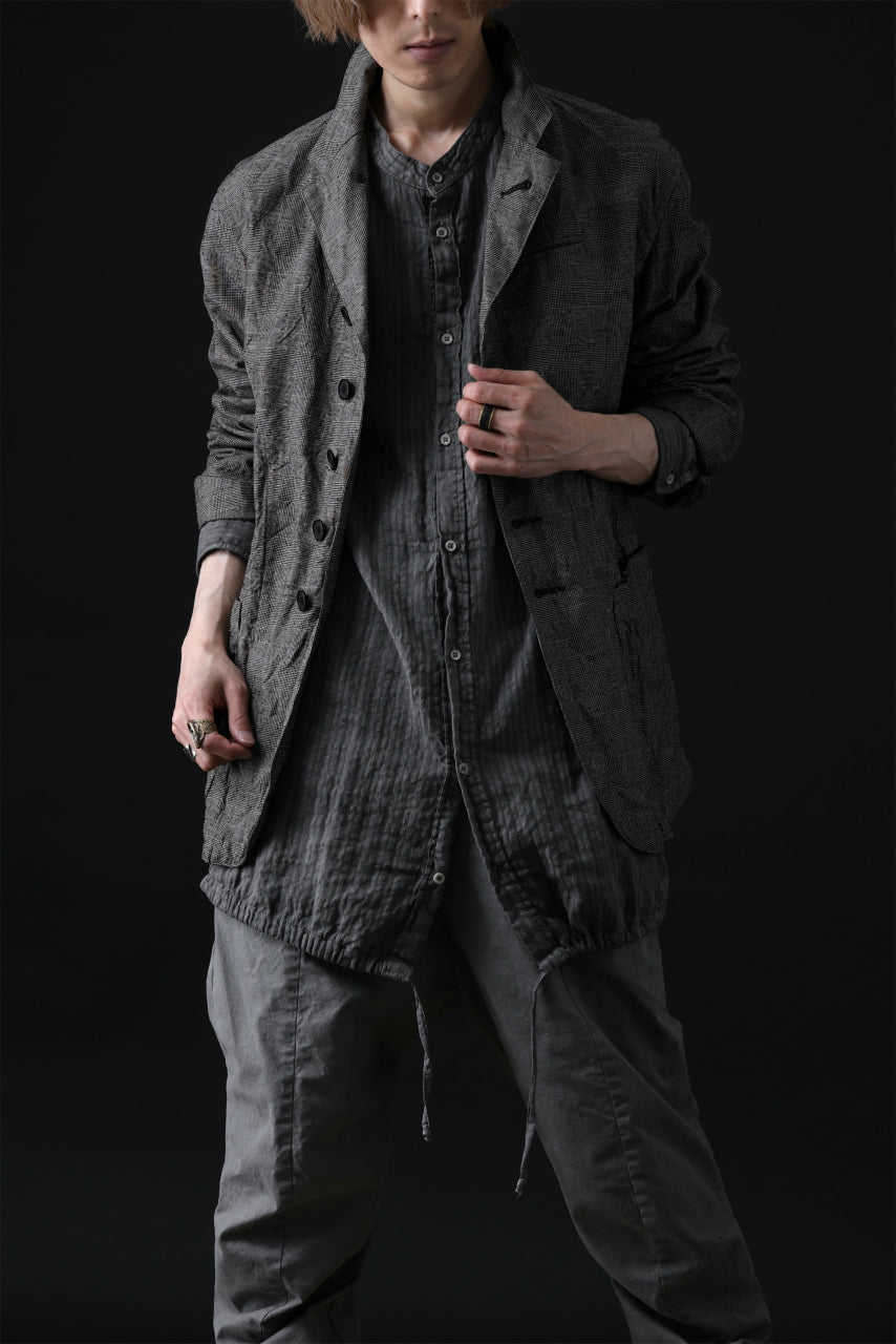 Load image into Gallery viewer, daub STRIPE LONG SHIRT / COLD DYED SOFT TWILL (GREY)