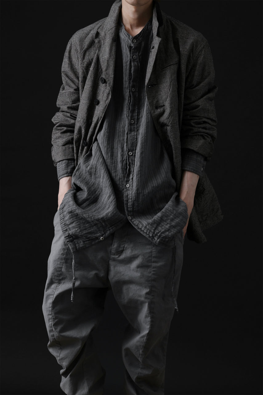 Load image into Gallery viewer, daub STRIPE LONG SHIRT / COLD DYED SOFT TWILL (GREY)