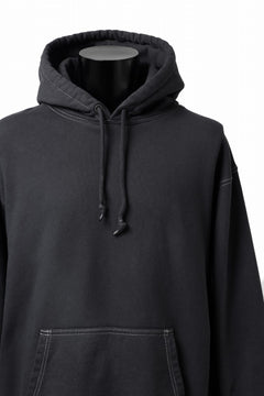 画像をギャラリービューアに読み込む, DEFORMATER.® THREE PROCESSING SWEAT HOODIE - DYED/BIO/FROST EFFECT (VINTAGE BLACK)