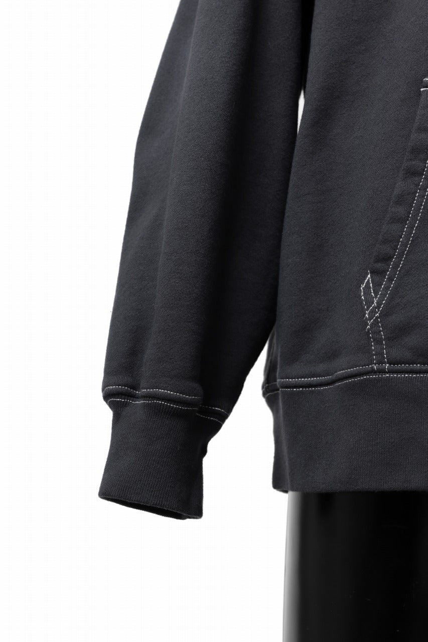 画像をギャラリービューアに読み込む, DEFORMATER.® THREE PROCESSING SWEAT HOODIE - DYED/BIO/FROST EFFECT (VINTAGE BLACK)