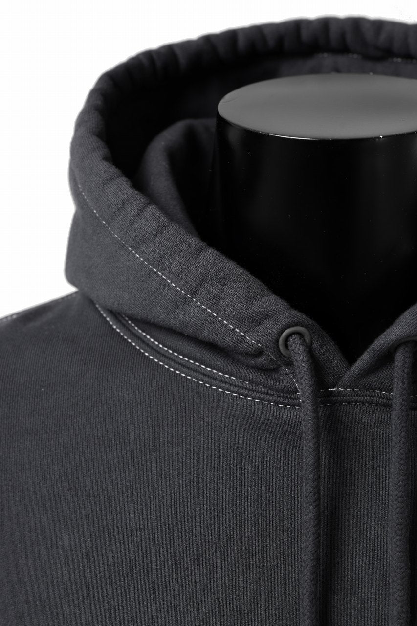 画像をギャラリービューアに読み込む, DEFORMATER.® THREE PROCESSING SWEAT HOODIE - DYED/BIO/FROST EFFECT (VINTAGE BLACK)