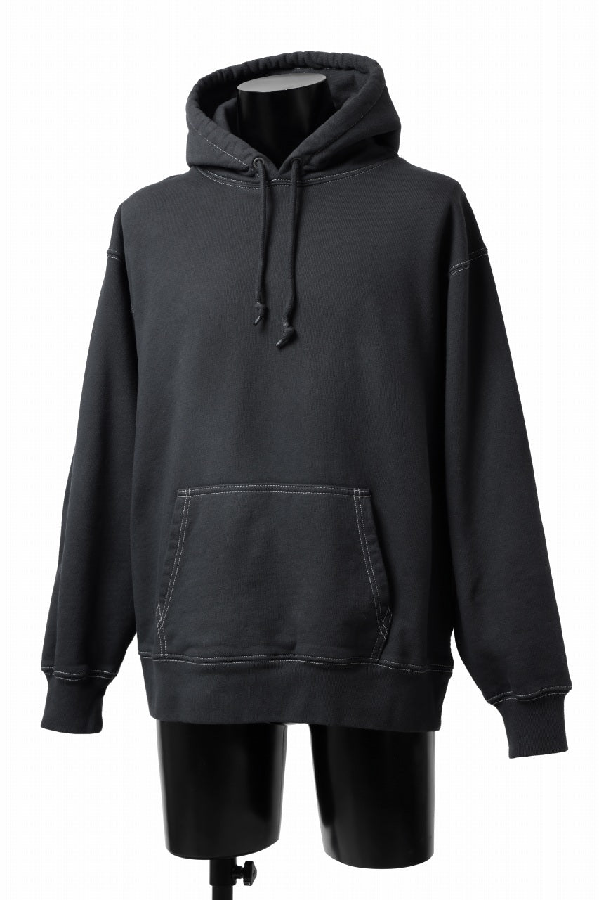画像をギャラリービューアに読み込む, DEFORMATER.® THREE PROCESSING SWEAT HOODIE - DYED/BIO/FROST EFFECT (VINTAGE BLACK)