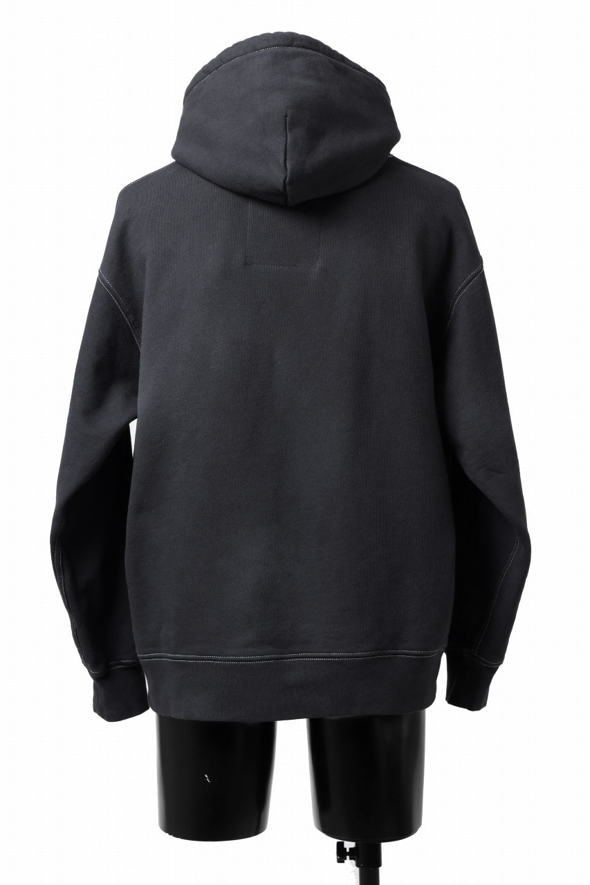 画像をギャラリービューアに読み込む, DEFORMATER.® THREE PROCESSING SWEAT HOODIE - DYED/BIO/FROST EFFECT (VINTAGE BLACK)