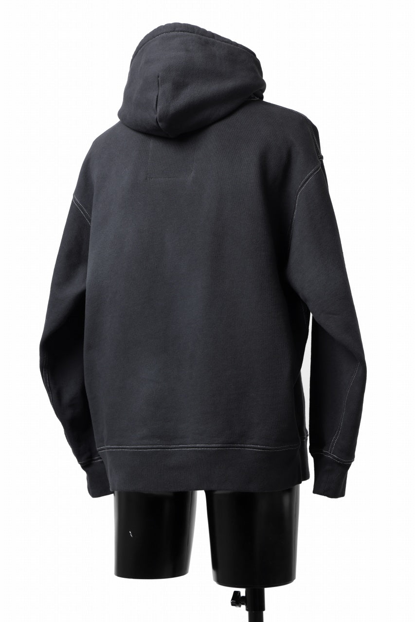 画像をギャラリービューアに読み込む, DEFORMATER.® THREE PROCESSING SWEAT HOODIE - DYED/BIO/FROST EFFECT (VINTAGE BLACK)